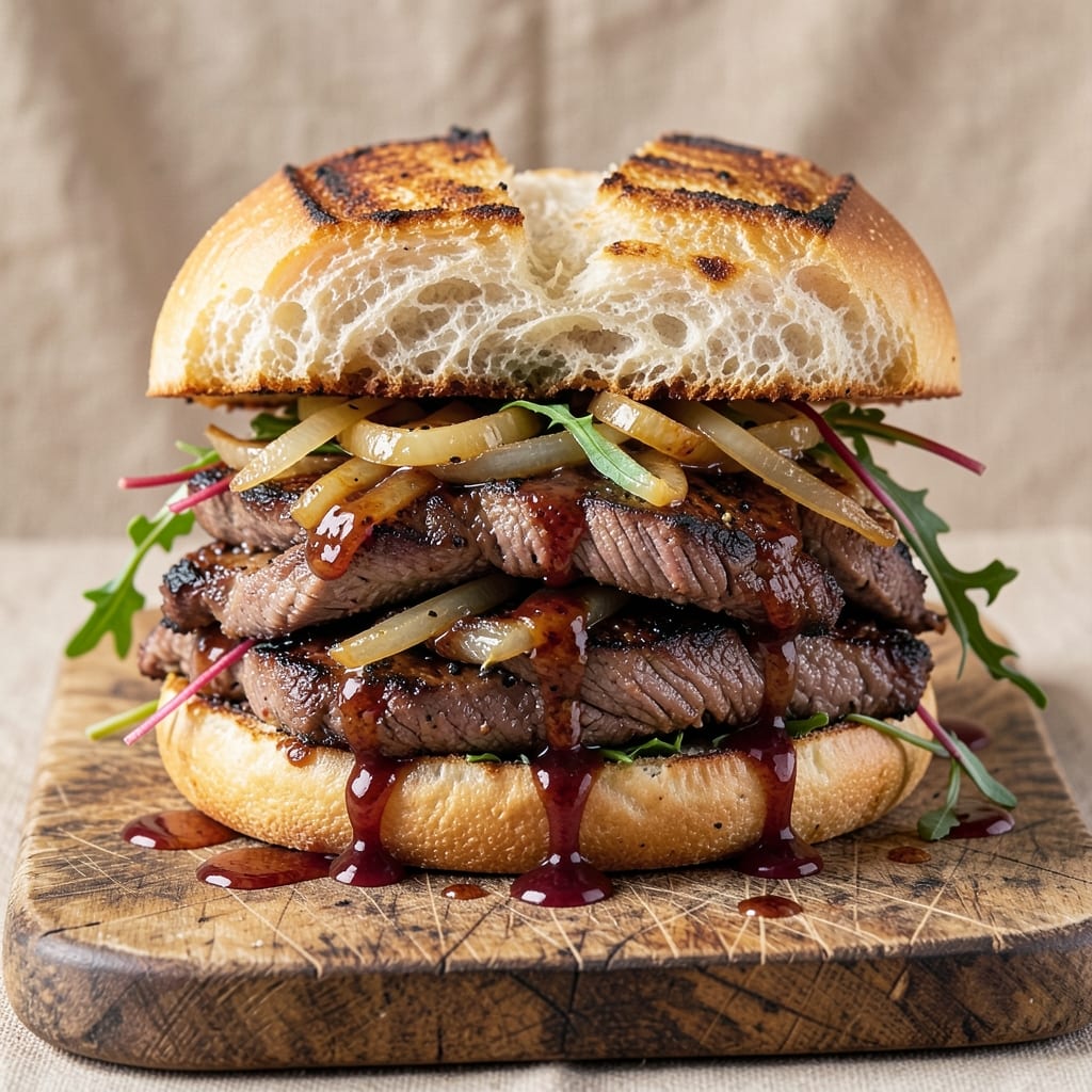 BBQ Roast Beef Sandwiches Recipe: Smoky Caramelized Layers on Toasted Brioche
