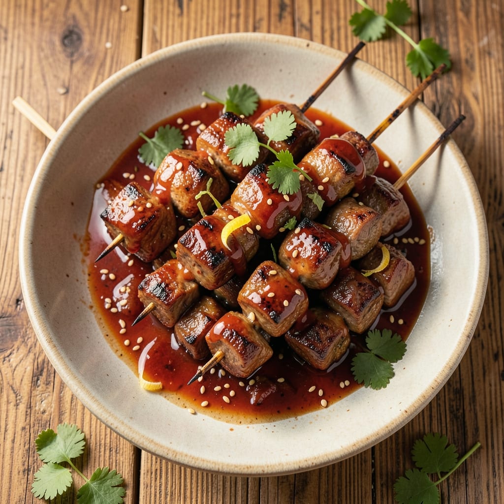 Barbecue Beef Skewers Recipe: Charred Crust With Marinated Juiciness