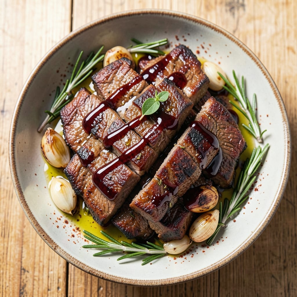 Baked Beef Strips Recipe: Smoky Garlic Crust with Juicy Centers