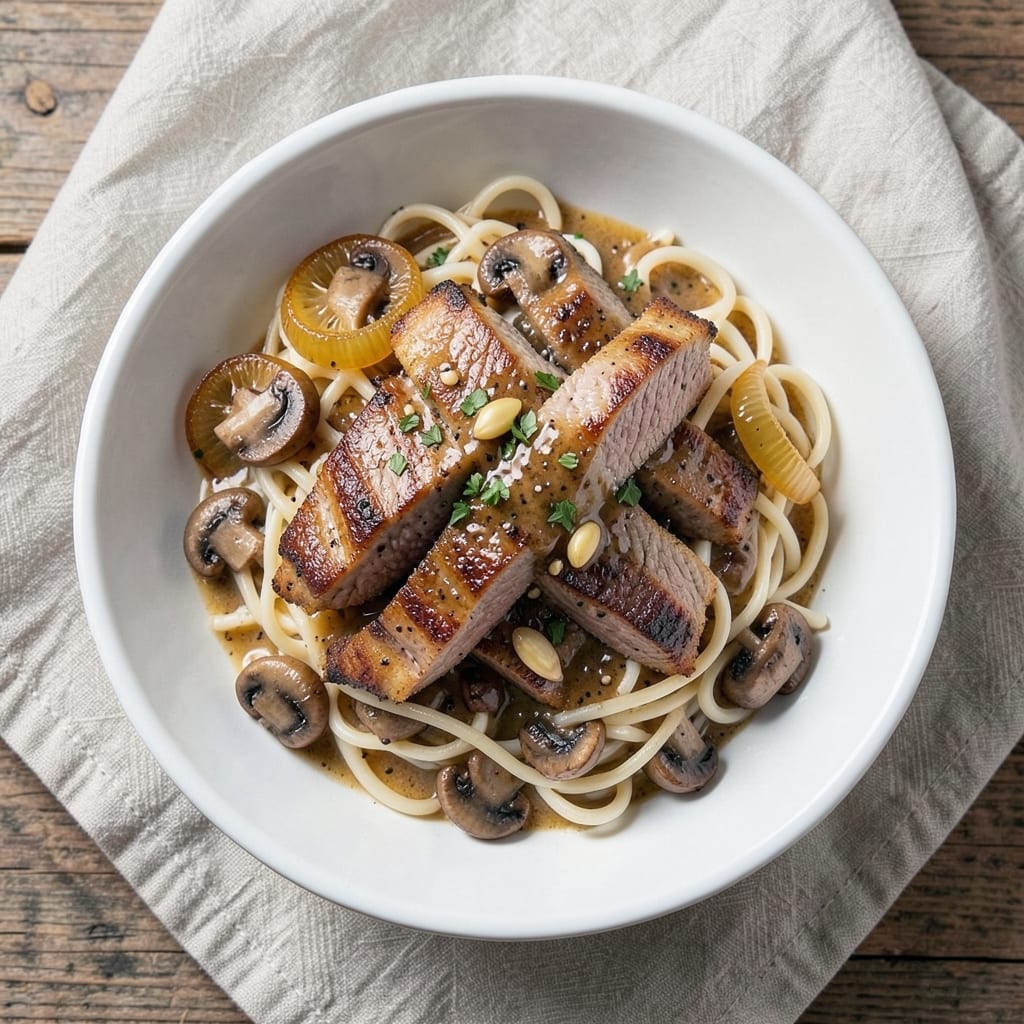 Air Fryer Beef Stroganoff Recipe: Crispy-Topped Creamy Mushroom Magic