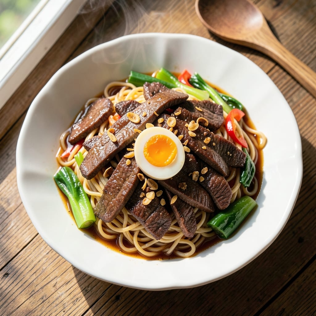 Authentic Chinese Beef Lo Mein Recipe: Wok-Hot Noodles With Chewy Egg and Crispy Beef