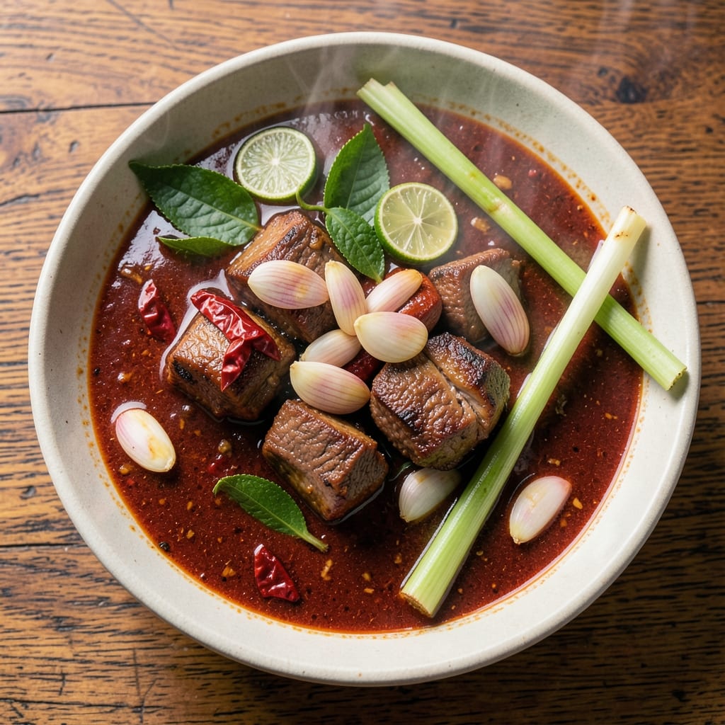 Authentic Thai Red Beef Curry Recipe: Smoky Galangal-Kaffir Lime Heat