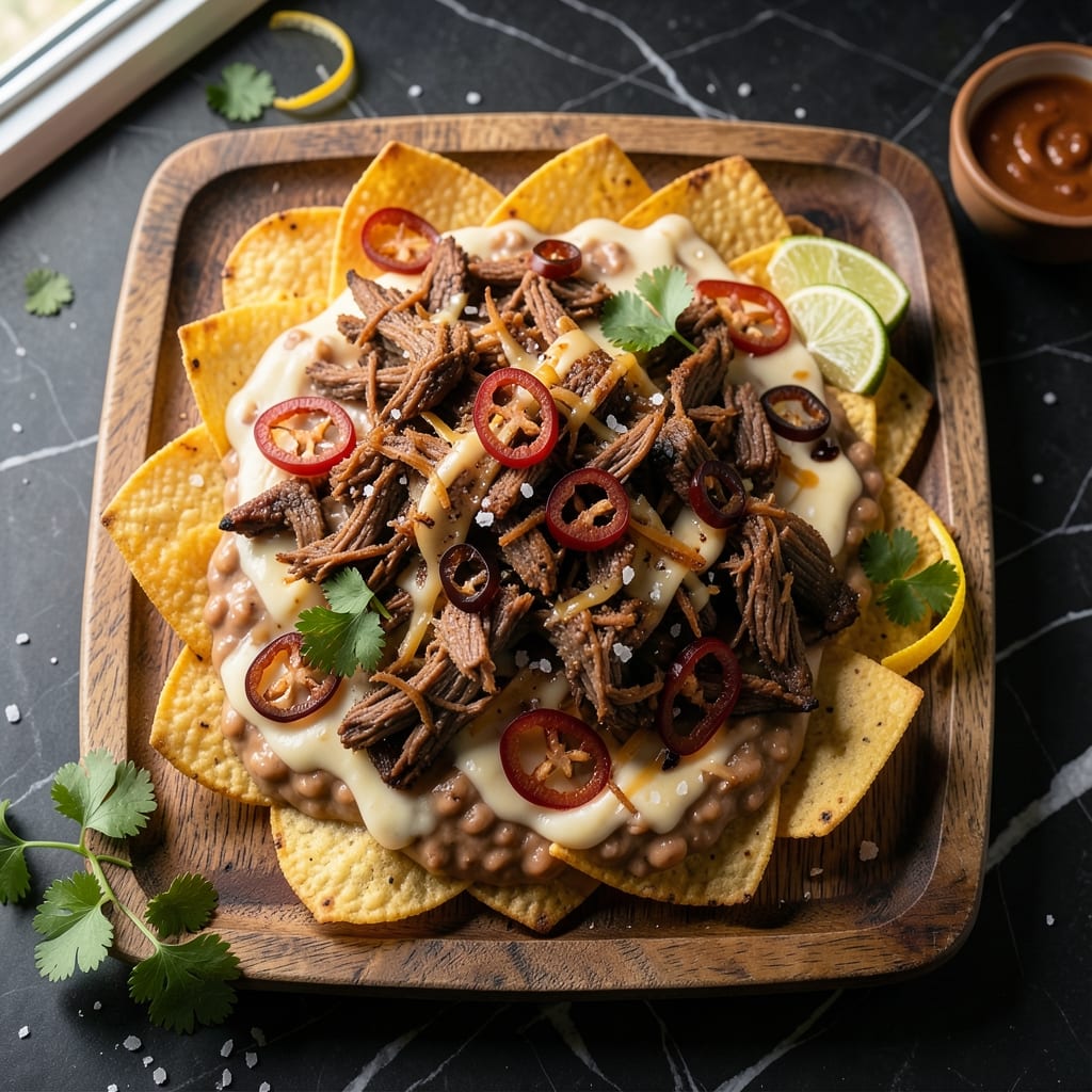 Authentic Mexican Beef Nachos Recipe: Crunchy Tortilla Stacks with Smoky Chipotle Cheese