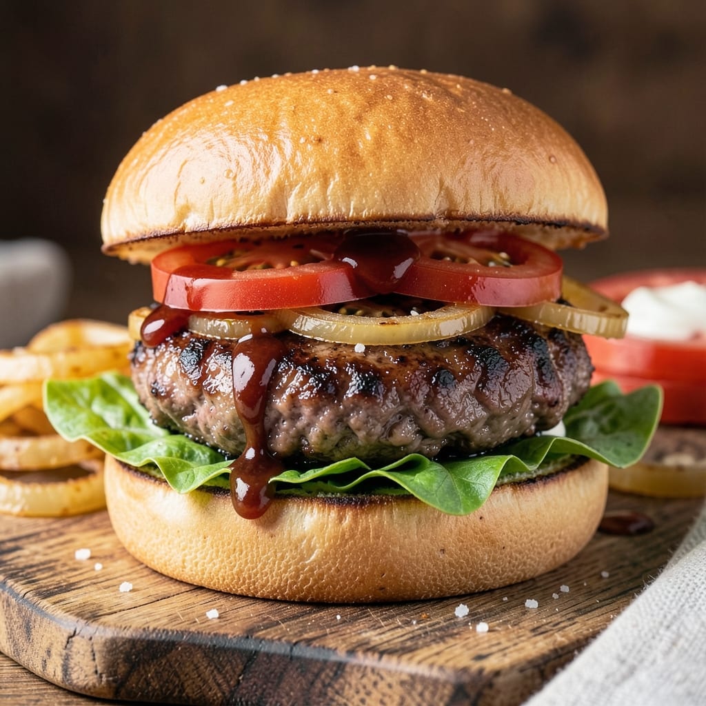 Jamie Oliver's BBQ Beef Burger Recipe: Char-Grilled Crust with Smoky Umami Heart