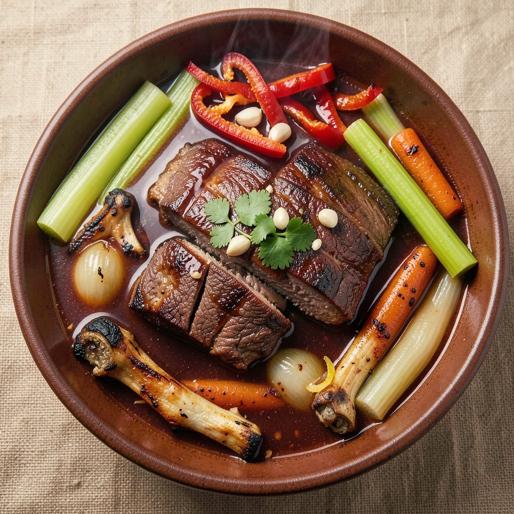 BBQ Beef Soup Recipe: Deep-Smoked Beef and Caramelized Onion Layers