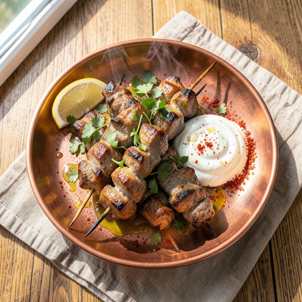 Arabic Beef Kebabs Recipe: Charred Spice-Kissed Bites with Yogurt-Marinated Tenderness