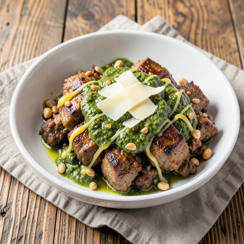 Ground Beef Pesto Recipe: Herb-Infused Bites with Crispy Edges