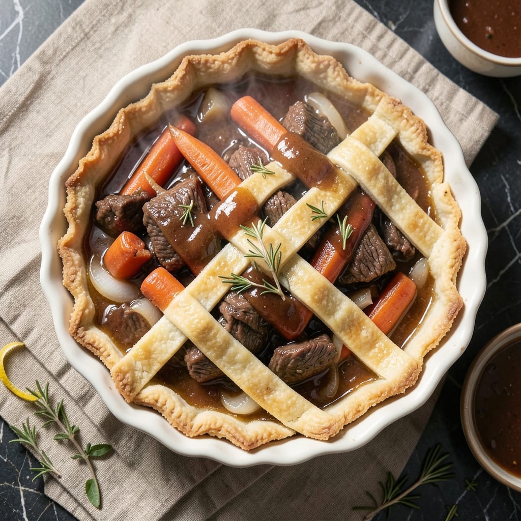 Beef and Ale Pie Slow Cooker Recipe: Deep Malbec Wine and Crispy Top Crust