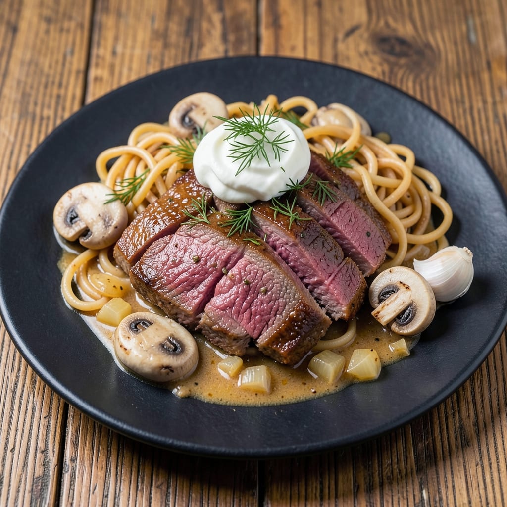 Baked Beef Stroganoff Recipe: Mushroom-Sauced Comfort with Crispy Top