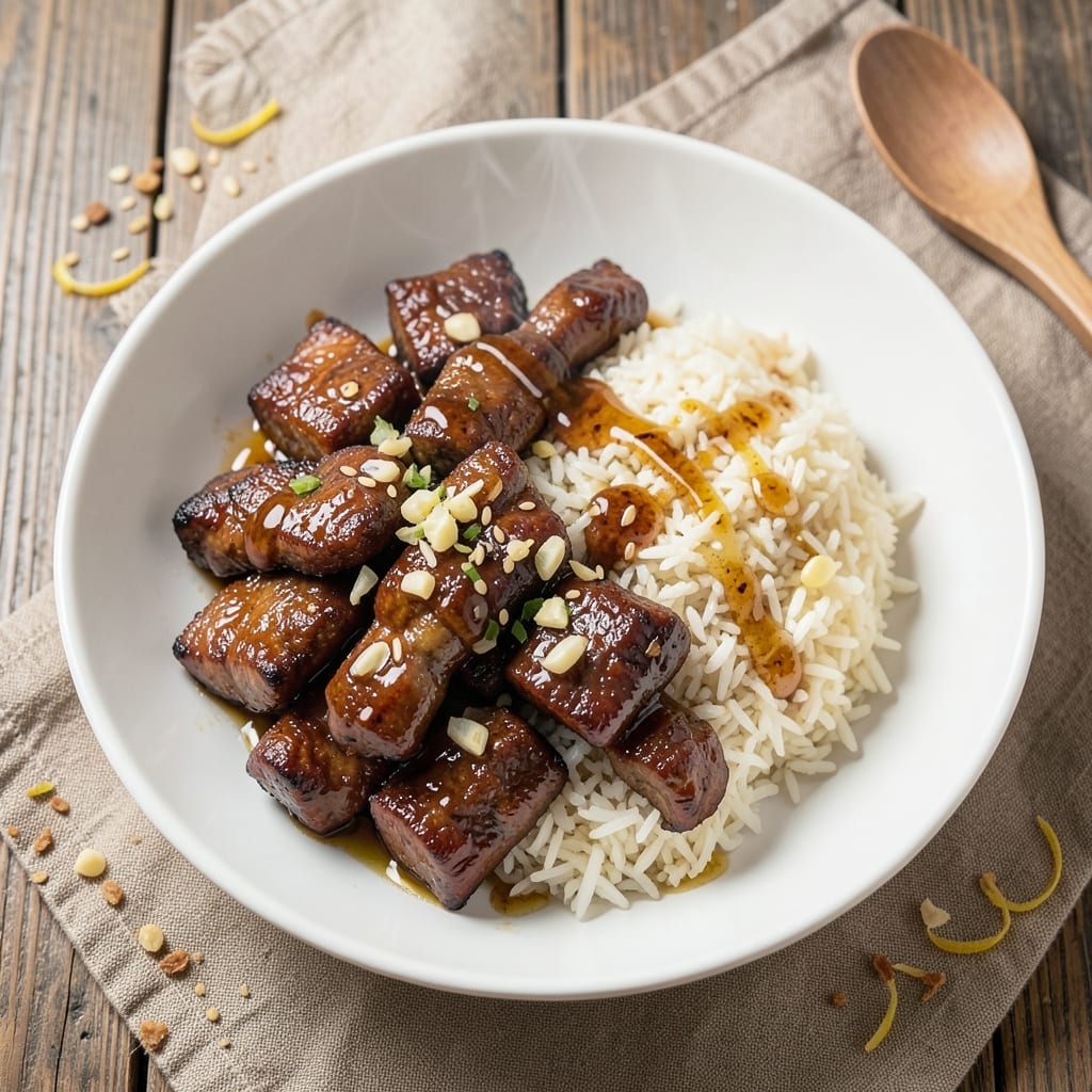 Asian Beef Tips and Rice Recipe: Wok-Seared Umami Crunch With Fragrant Jasmine Rice