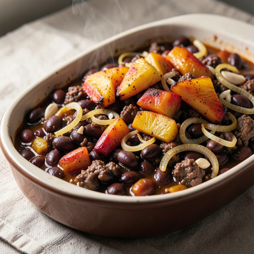 Baked Beans with Ground Beef and Pineapple Recipe: Sweet-Tangy One-Pot Feast
