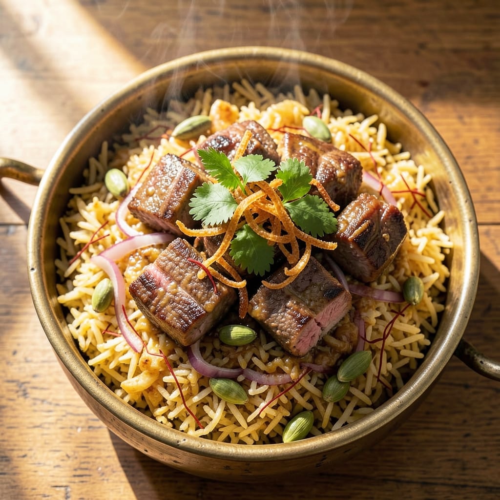 Bangla Beef Biryani Recipe: Fragrant Saffron Rice with Spiced Meat Layers