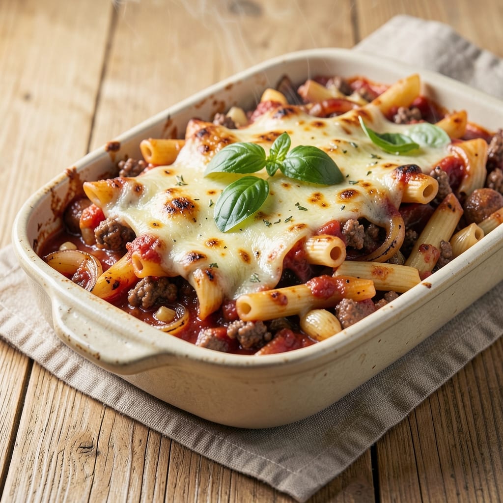 Baked Ziti Recipe with Ground Beef and Italian Sausage: Meat-Loaded One-Pan Masterpiece